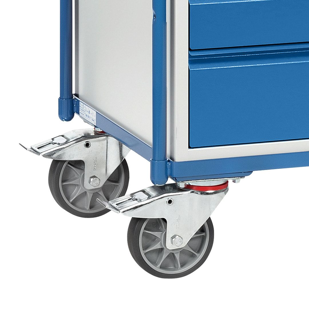 Fetra - Werkstattwagen - umrandete Arbeitsfläche - 930 x 650 x 1.220 mm (HxBxT) - Tragkraft 400 kg - 1 Schrank, 1 Schubladenschrank