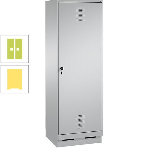 Doppel-Spind, Garderobenschrank, 1 Tür für 2 Abteile a 300 mm, Korpus anthrazitgrau, Türen anthrazitgrau, 1.800 x 600 x 500 mm (HxBxT)