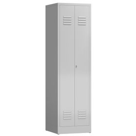 Mehrzweckschrank, Garderobenschrank, 2 Abteile, 6 Fächer, 1.800 x 500 x 500 mm (HxBxT), Drehriegel, Stahl, Farben wählbar