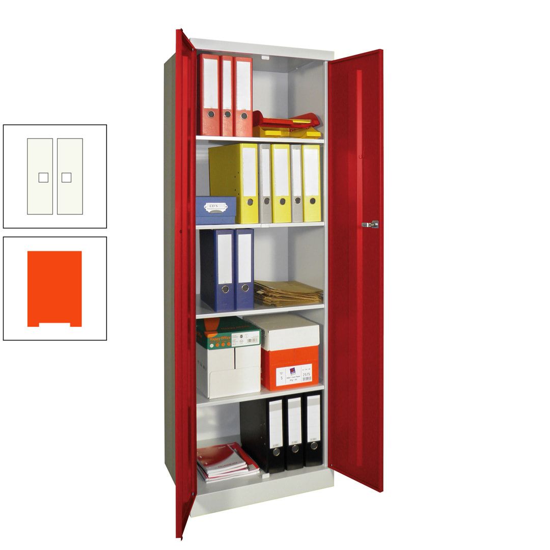 Aktenschrank - Sockel - 4 Böden - 1.800x600x500 mm (HxBxT) - Zylinderschloss - anthrazitgrau