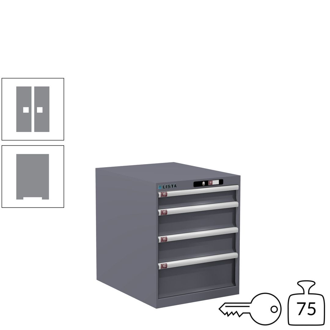 Lista Schubladenschrank - 14.350.010 - 700x564x725 mm (HxBxT) - 4 Schubladen - 75 kg - Key Lock - lichtblau (RAL 5012)