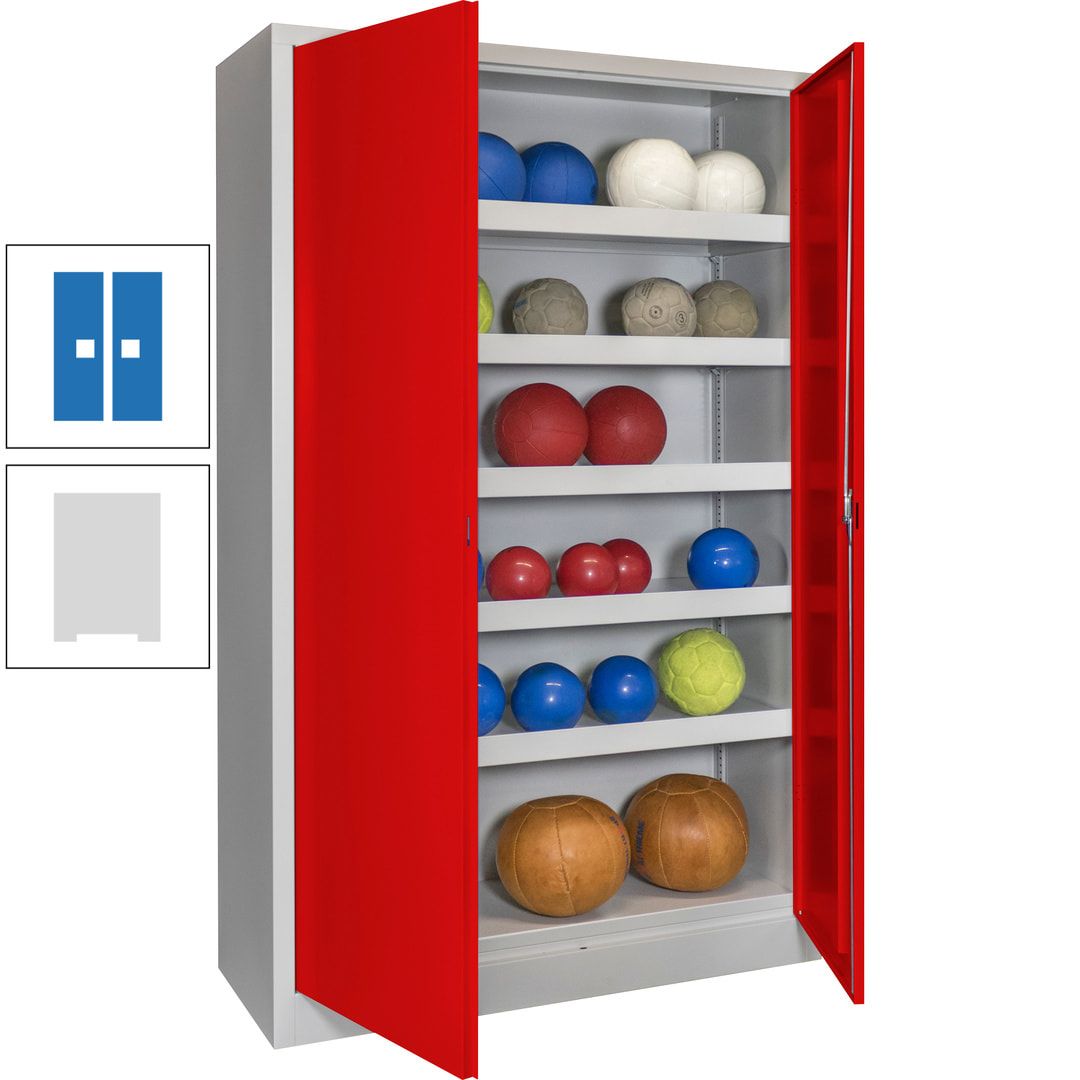 Ballschrank - Vollblechtüren - 5 Böden - 1.950x1.200x500 mm (HxBxT) - anthrazitgrau