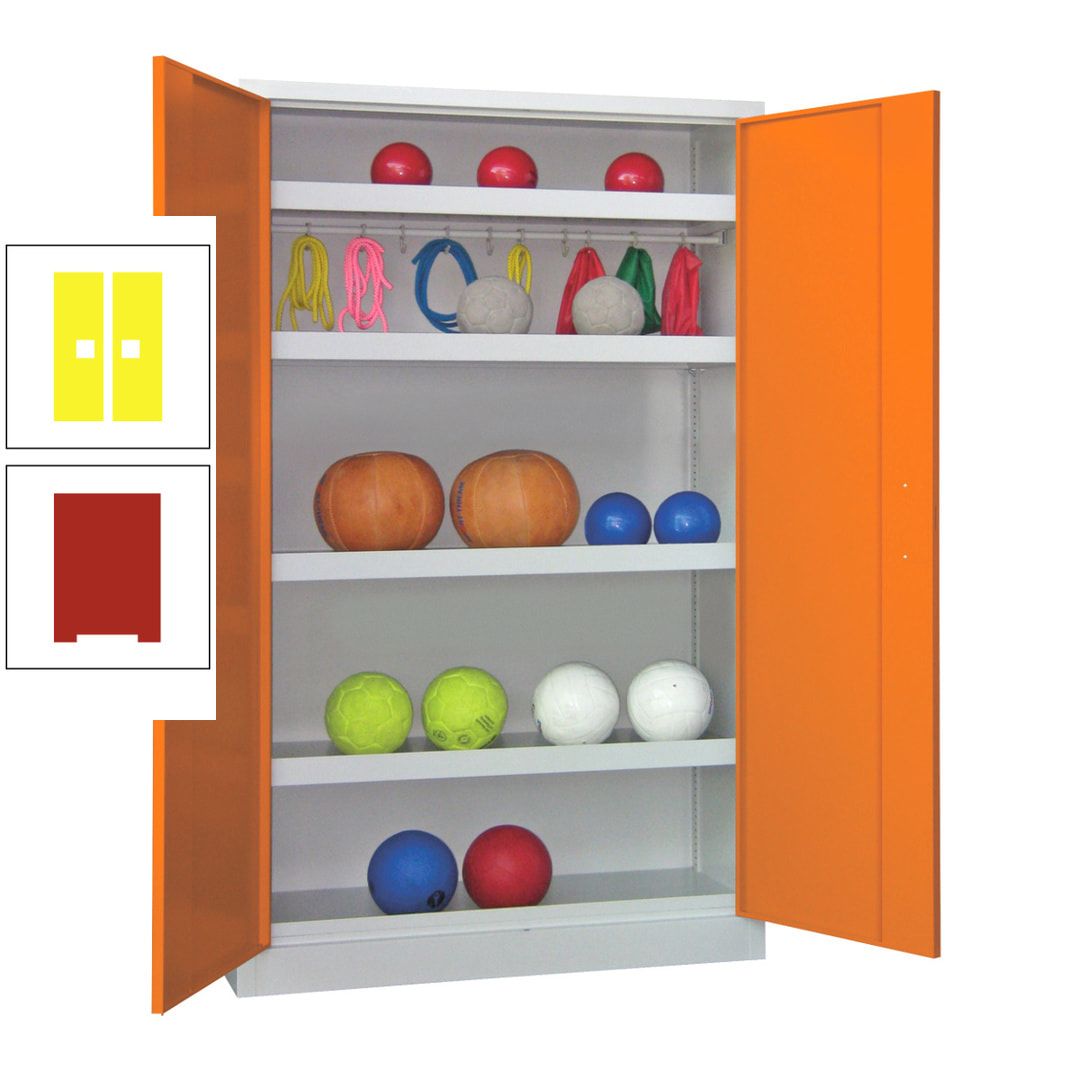 Ballschrank - Vollblechtüren - 4 Böden - 1 Hakenleiste - 1.950x1.200x500 mm (HxBxT) - anthrazitgrau
