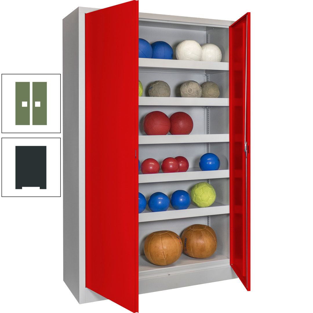 Ballschrank - Vollblechtüren - 5 Böden - 1.950x1.200x500 mm (HxBxT) - anthrazitgrau
