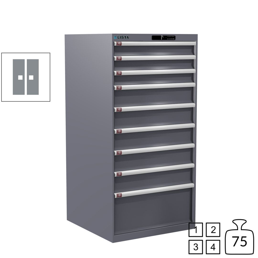 Lista Schubladenschrank - 13.106.010 - 1.450x717x725 mm (HxBxT) - 9 Schubladen - 200 kg - Key Lock - lichtblau (RAL 5012)