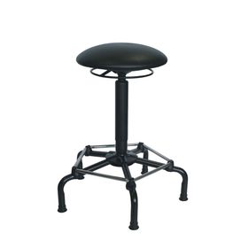 Arbeitshocker mit Fußstütze - Kunstleder Pilz - Sitzhöhe 650 - 840 mm - mit Gleitern