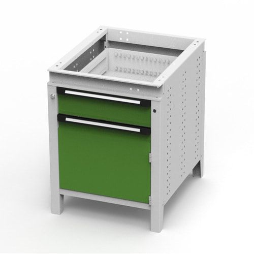 OTTOKIND Werkbank - Arbeitsplatte bündig - 850 x 605 x 750 mm (HxBxT) - Schublade - Schrank - lichtgrau