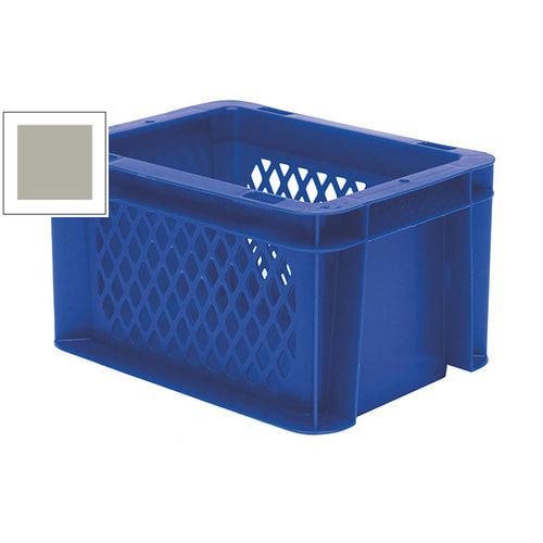 Eurobox - Eurokasten - Volumen 2 l - Boden geschlossen, Wände durchbrochen - 120 x 100 x 200 mm (HxBxT) - VE 16 Stk. - blau