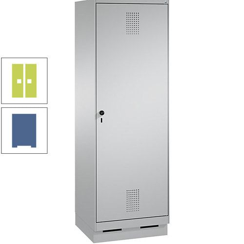 Doppel-Spind, Garderobenschrank, 1 Tür für 2 Abteile a 300 mm, Korpus anthrazitgrau, Türen anthrazitgrau, 1.800 x 600 x 500 mm (HxBxT)