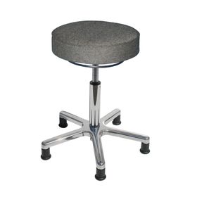 Arbeitshocker - Sitzhöhe 550 - 730 mm - Polster anthrazit - Aluminium Fußkreuz - Füße wählbar