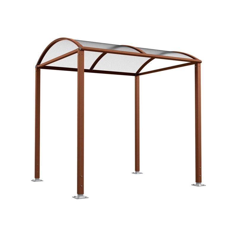 Fahrradunterstand, Fahrradüberdachung, Erweiterung, LED Beleuchtung, 2.635 x 2.500 x 2.090 mm (HxBxT), auf Bodenplatten, Regenrinne, Farbe enzianblau