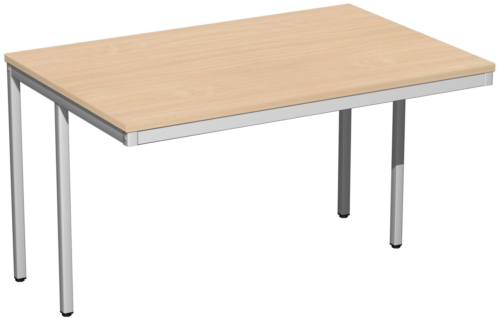 Schreibtisch - 4-Fuß Eco - Bürotisch - 720 x 1.000 x 800 mm (HxBxT) - Gestell lichtgrau - Ahorn