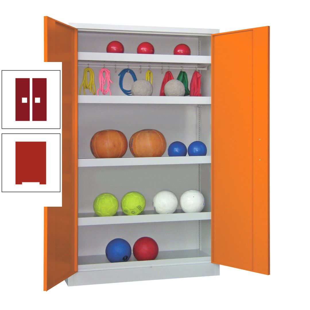 Ballschrank - Vollblechtüren - 4 Böden - 1 Hakenleiste - 1.950x1.200x500 mm (HxBxT) - anthrazitgrau