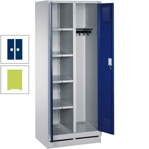 Mehrzweckschrank, Doppeltüren, Füße, 2 Abteile a 300 mm, Korpus anthrazitgrau, Tür anthrazitgrau, 1.800 x 600 x 500 mm (HxBxT)