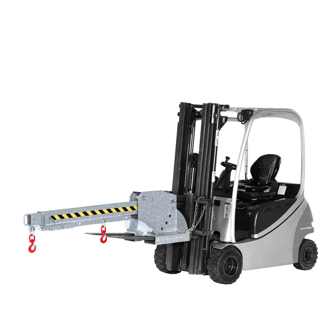 Kranarm für Gabelstapler - Traglast 1.000 - 5.000 kg - Länge 2.260 - 3.760 mm - höhenverstellbar - anthrazitgrau