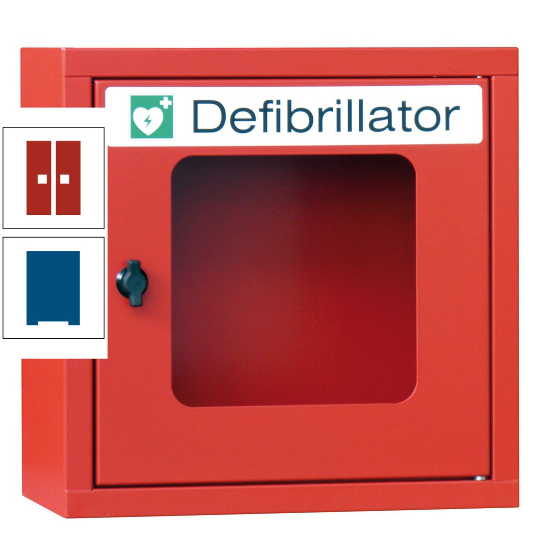 Defibrillatorenschrank - 400 x 400 x 200 mm (HxBxT) - Sichtfenster - anthrazitgrau