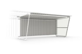 Rückwand für Anbaueinheit, einseitige Überdachung, Breite 4.300 mm