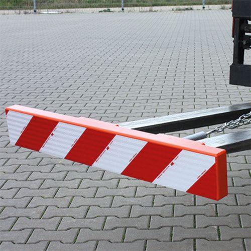 Eichinger Gabelzinken Schutzbalken, Stapler Zinkenabdeckung, Warnmarkierung rot-weiß, Kettensicherung, 150 x 1.000 x 200 mm (HxBxT), Farbe: reinorange