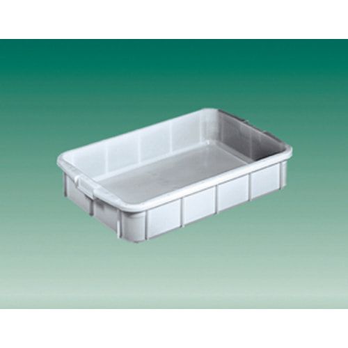 Eckiger Behälter - PE - Muschelgriff - HxBxT 130x660x450 mm - 28 l - 2 Stk. - weiß