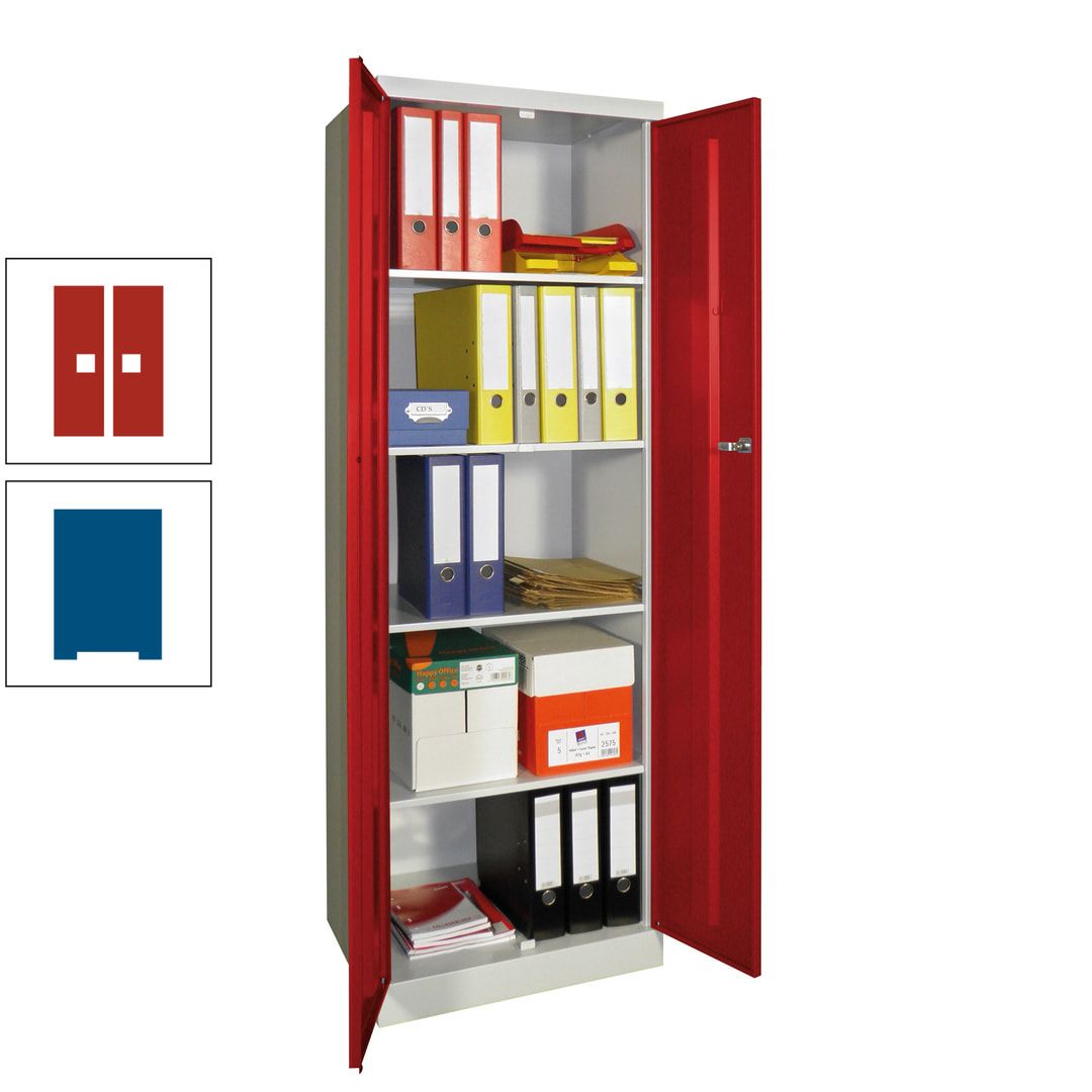 Aktenschrank - Sockel - 4 Böden - 1.800x600x500 mm (HxBxT) - Zylinderschloss - anthrazitgrau