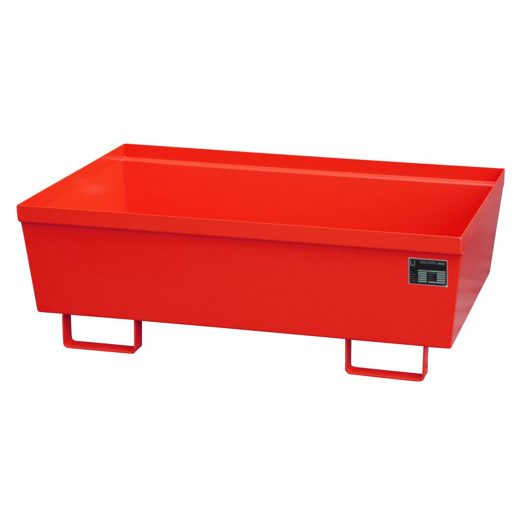 Ineinander stapelbare Auffangwanne - Stahl - 246 l Volumen - Breite 1.200 mm - feuerrot