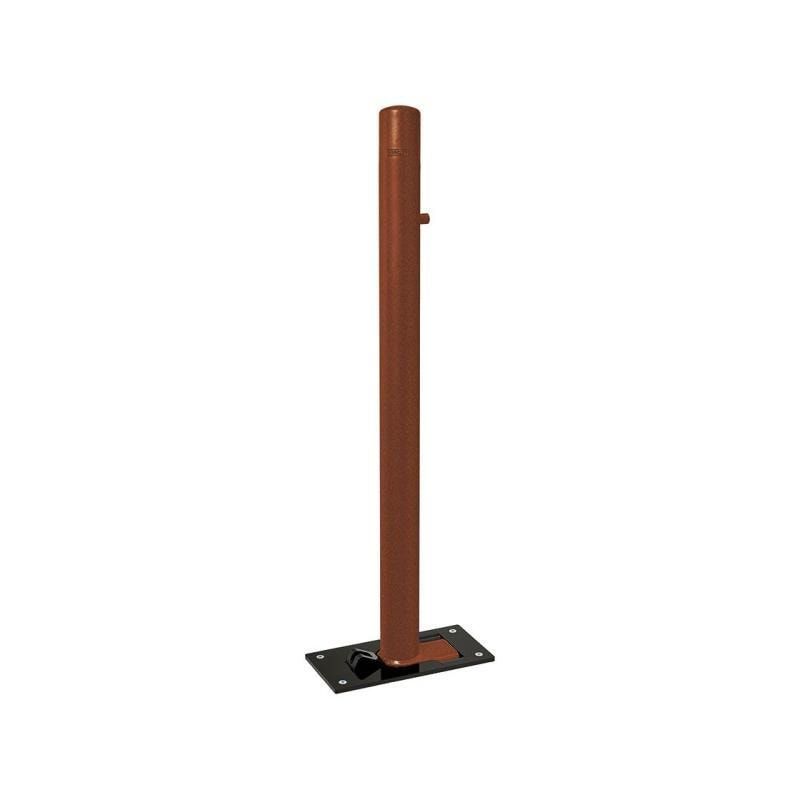 Klappbarer Pfosten mit Bogenkopf - 76 x 977 mm (DxH) - Überfahrhöhe 114 mm - Farbe enzianblau - Absperrpfosten