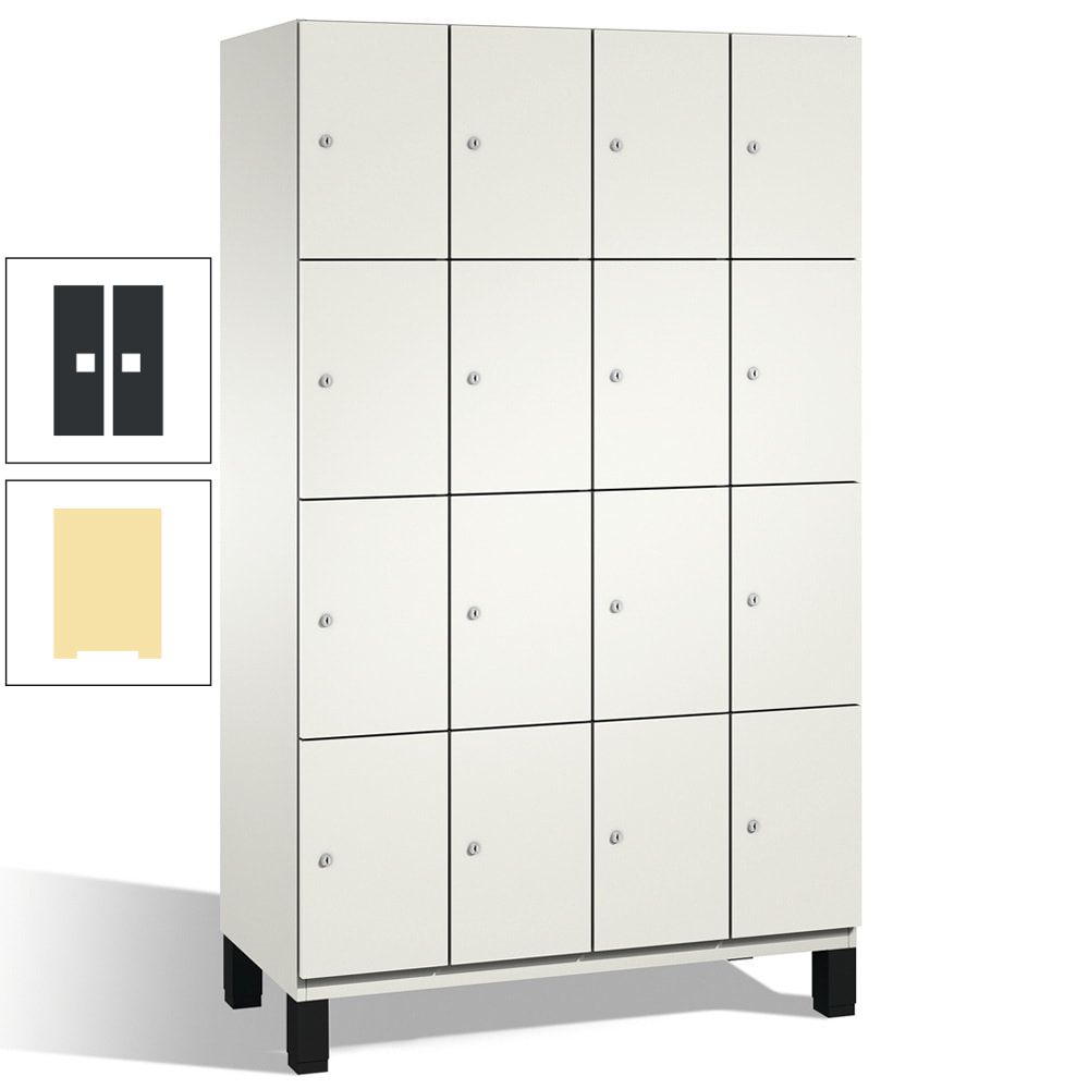 Fächerschrank, Stahlschrank, 16 Fächer, Türöffnungsbegrenzer, mit Füßen, Korpus lichtgrau, Tür anthrazitgrau, 1.980 x 1.200 x 525 mm (HxBxT)