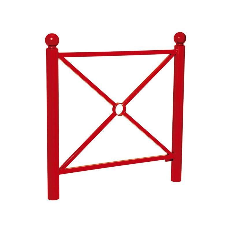 Geländer Kreuz und Kreis - 1.000 x 1.072 mm - Pfosten mit Helmkopf - Farbe enzianblau - Außengeländer Systemgeländer