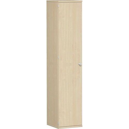 Flügeltürenschrank, Holztüren, Schloss links, 5 Ordnerhöhen, 4 Einlegeböden, 1.920 x 400 x 425 mm (HxBxT), Frontfarbe Ahorn, Korpusfarbe Ahorn