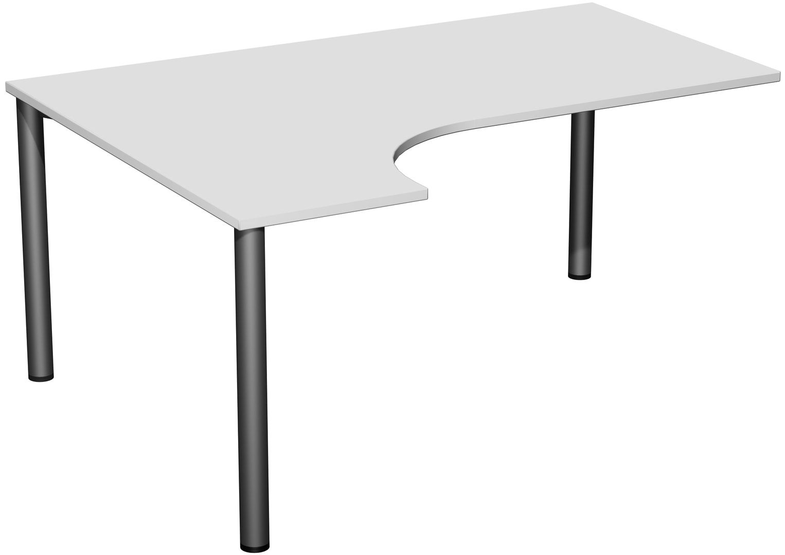 Eckschreibtisch - Ecke links - 4-Fuß Flex - 720 x 1.600 x 1.200 mm (HxBxT) - Gestell anthrazit - Ahorn
