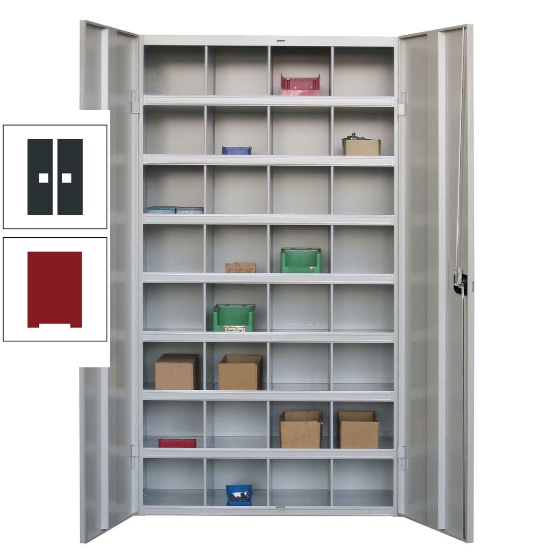 Fächerschrank - Sortierstation - Büroschrank - 32 Fächer - 1.800 x 1.000 x 530 mm (HxBxT) - Materialschrank - anthrazitgrau