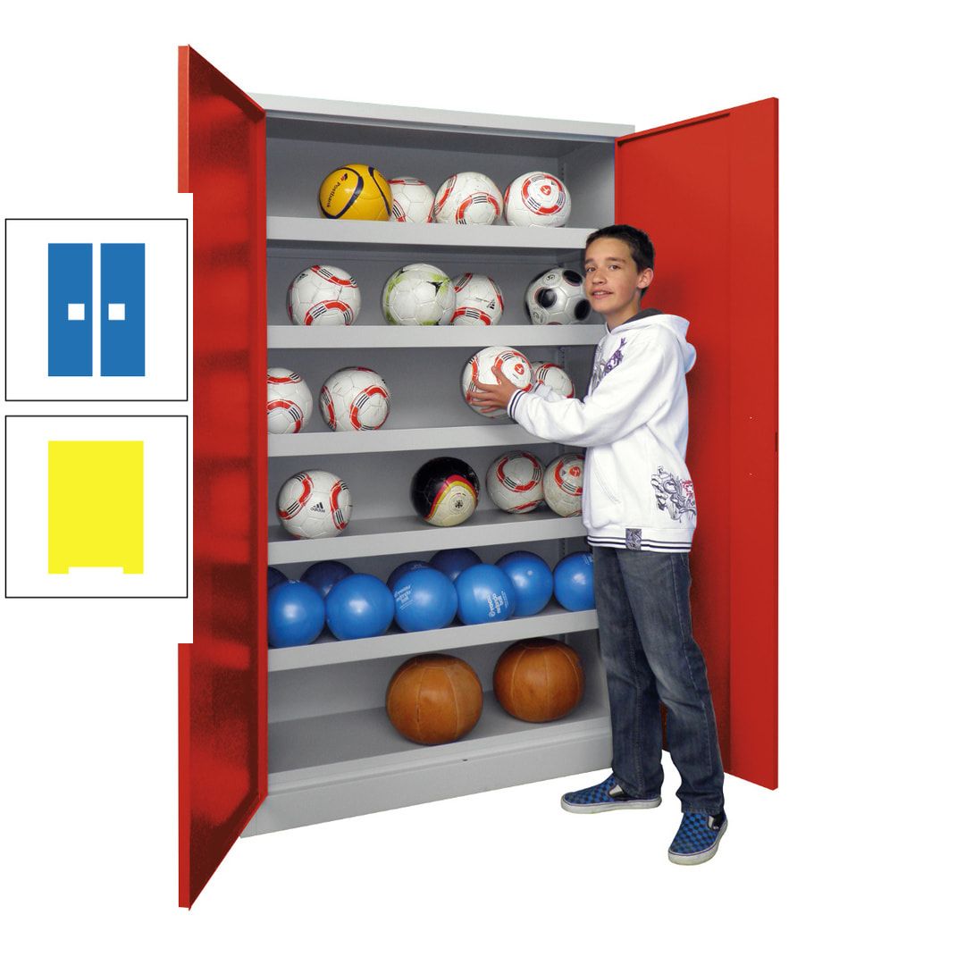 Ballschrank - Vollblechtüren - 5 Böden - 1.950x1.500x500 mm (HxBxT) - anthrazitgrau
