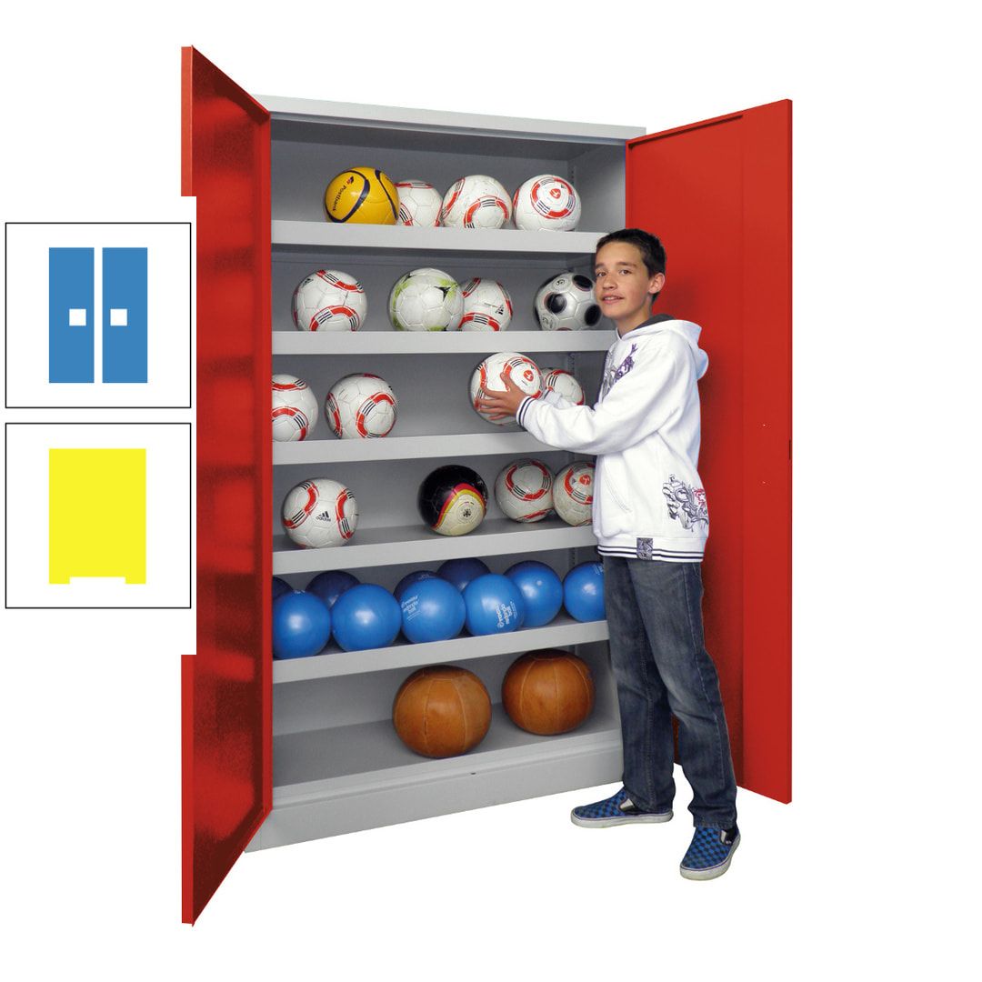 Ballschrank - Vollblechtüren - 5 Böden - 1.950x1.500x500 mm (HxBxT) - anthrazitgrau