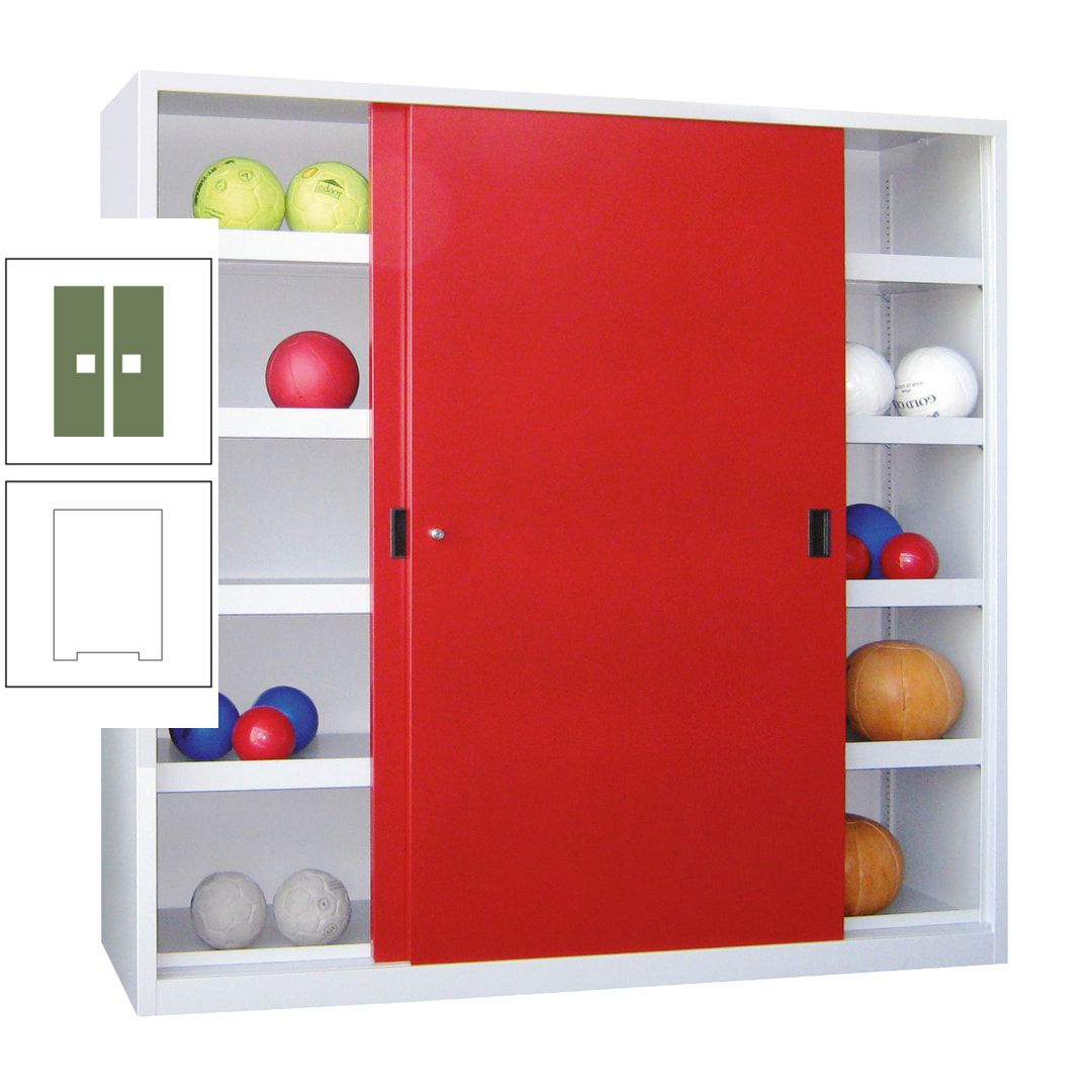 Ballschrank - Schiebetüren - Trennwand - 8 Böden - 1.950x1.500x600 mm (HxBxT) - anthrazitgrau
