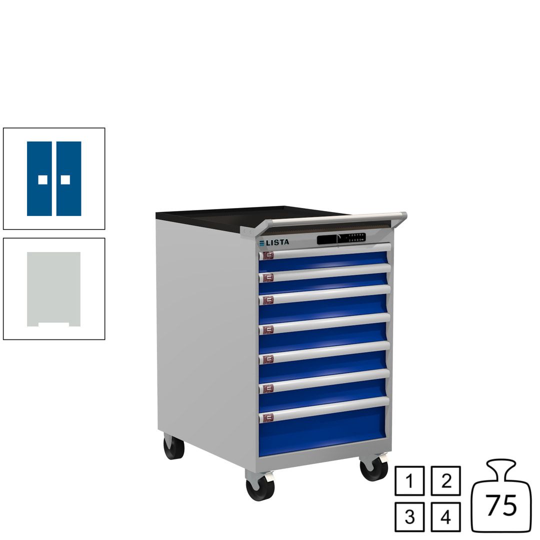 Lista Schubladenschrank - 14.373.010 - 990 x 564 x 725 mm (HxBxT) - 7 Schubladen - 75 kg - Key Lock - lichtblau (RAL 5012)