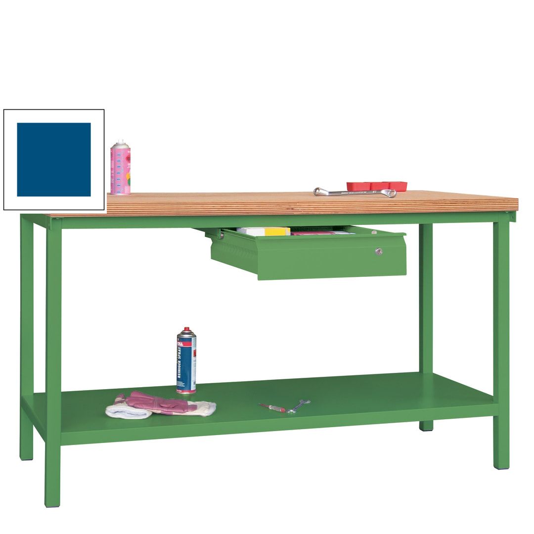 Werkbank mit Ablageboden - 1 Schublade - 900 x 1.500 x 700 mm (HxBxT) - Traglast 1.050 kg - anthrazitgrau
