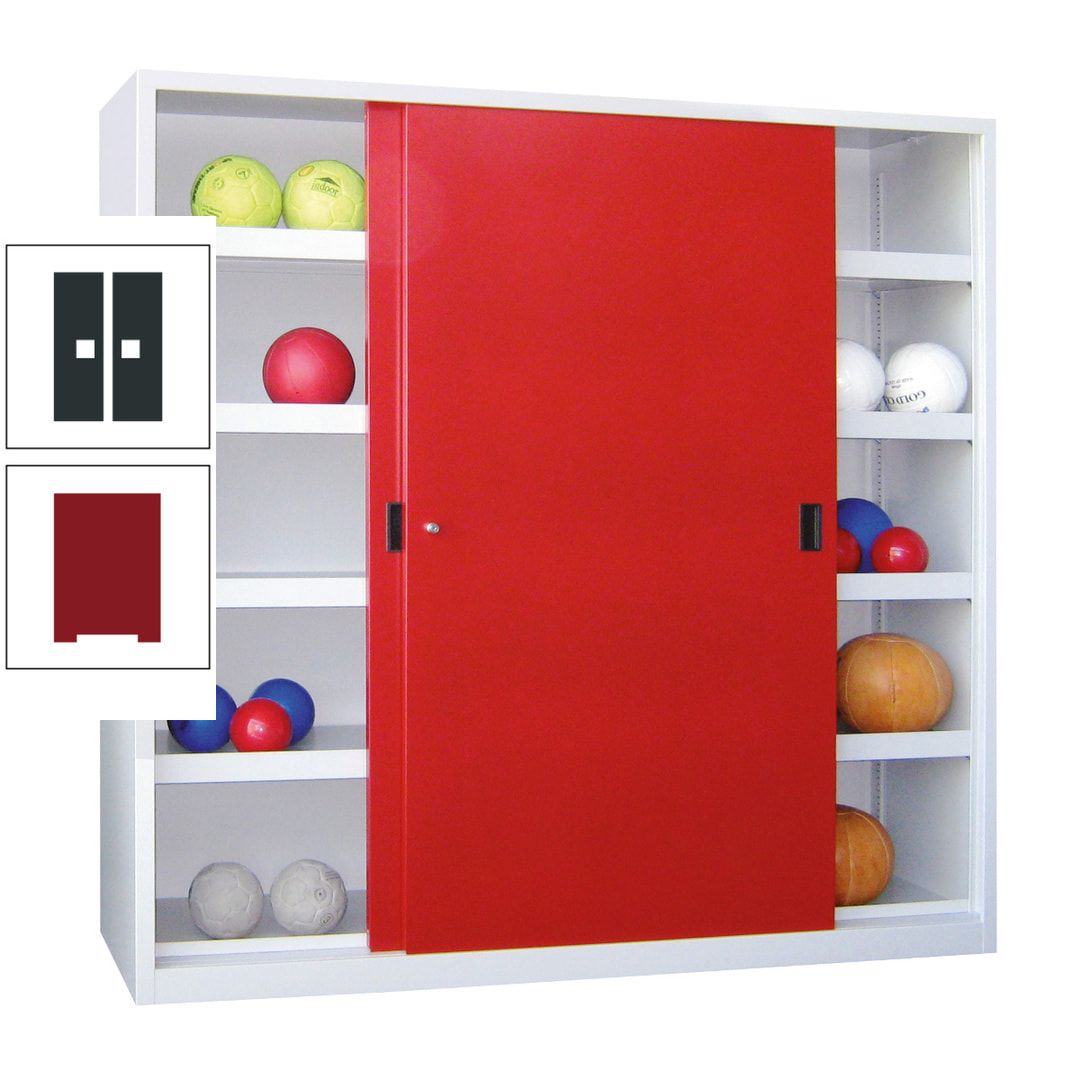 Ballschrank - Schiebetüren - Trennwand - 8 Böden - 1.950x1.500x600 mm (HxBxT) - anthrazitgrau