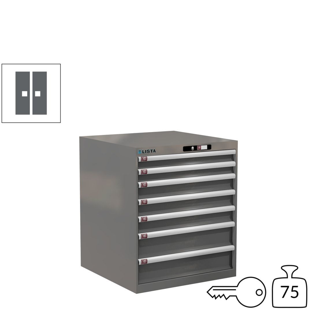 Lista Schubladenschrank - 14.409.010 - 850x717x725 mm (HxBxT) - 7 Schubladen - 75 kg - Key Lock - lichtblau (RAL 5012)
