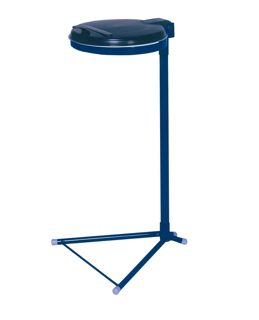 Müllsackhalter zur Wandmontage - für einen 120 l Sack - 400 x 510 mm (BxT) - enzianblau - Deckel Feuerverzinkt
