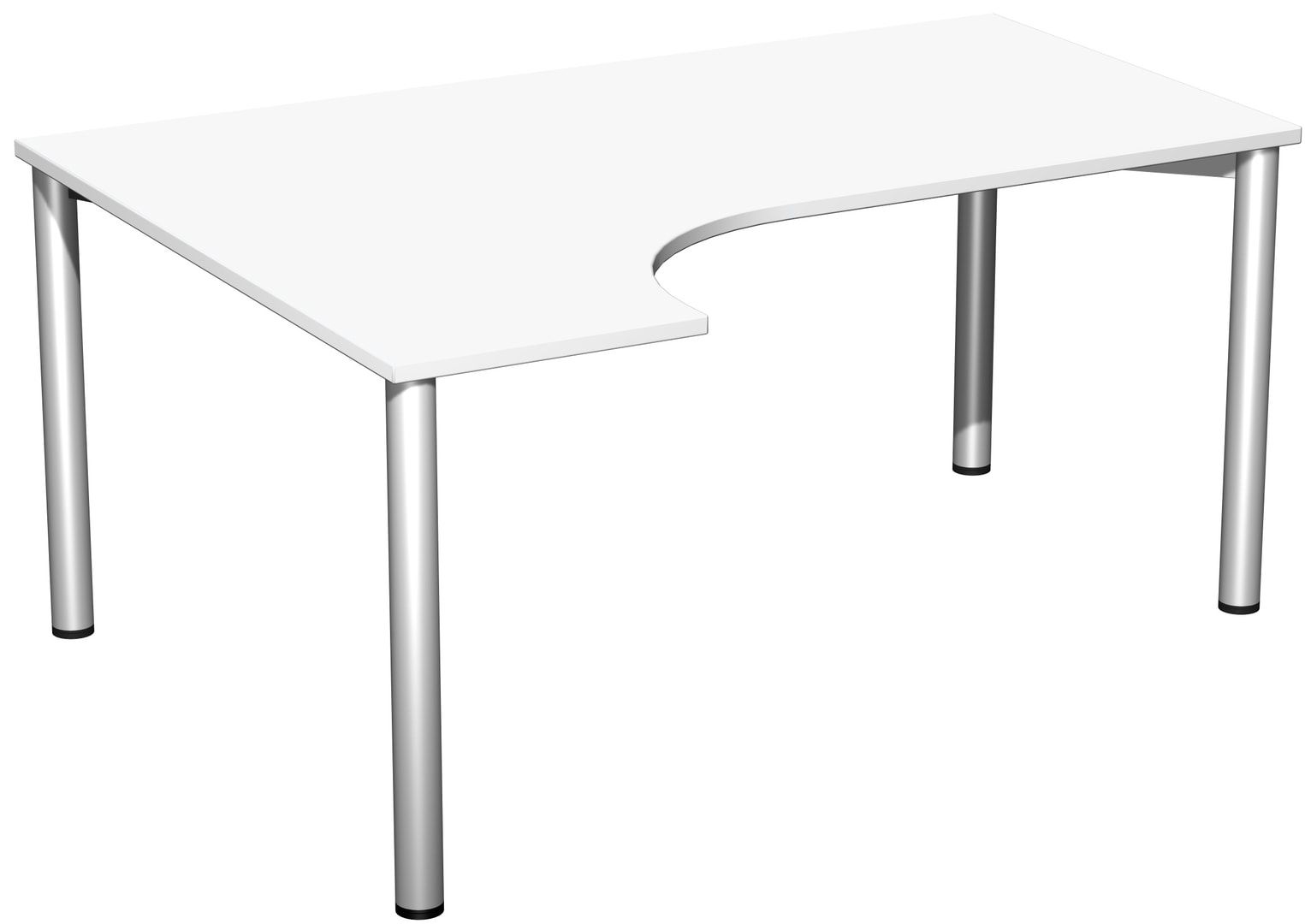 Eckschreibtisch - Ecke links - 4-Fuß Flex - 720 x 1.600 x 1.200 mm (HxBxT) - Gestell anthrazit - Ahorn