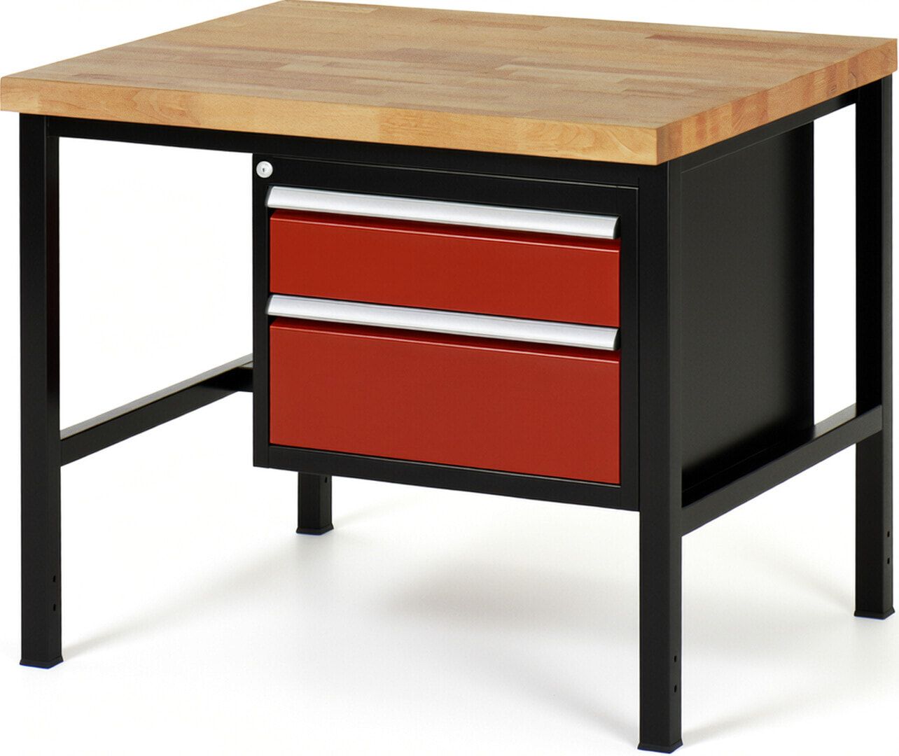 Werkbank - 2 Schubladen - Teilauszug - 150:1 / 210:1 - Höhe 840-1.040 mm - 1.000 x 900 mm - 1.250 kg - Buche - Anthrazitgrau