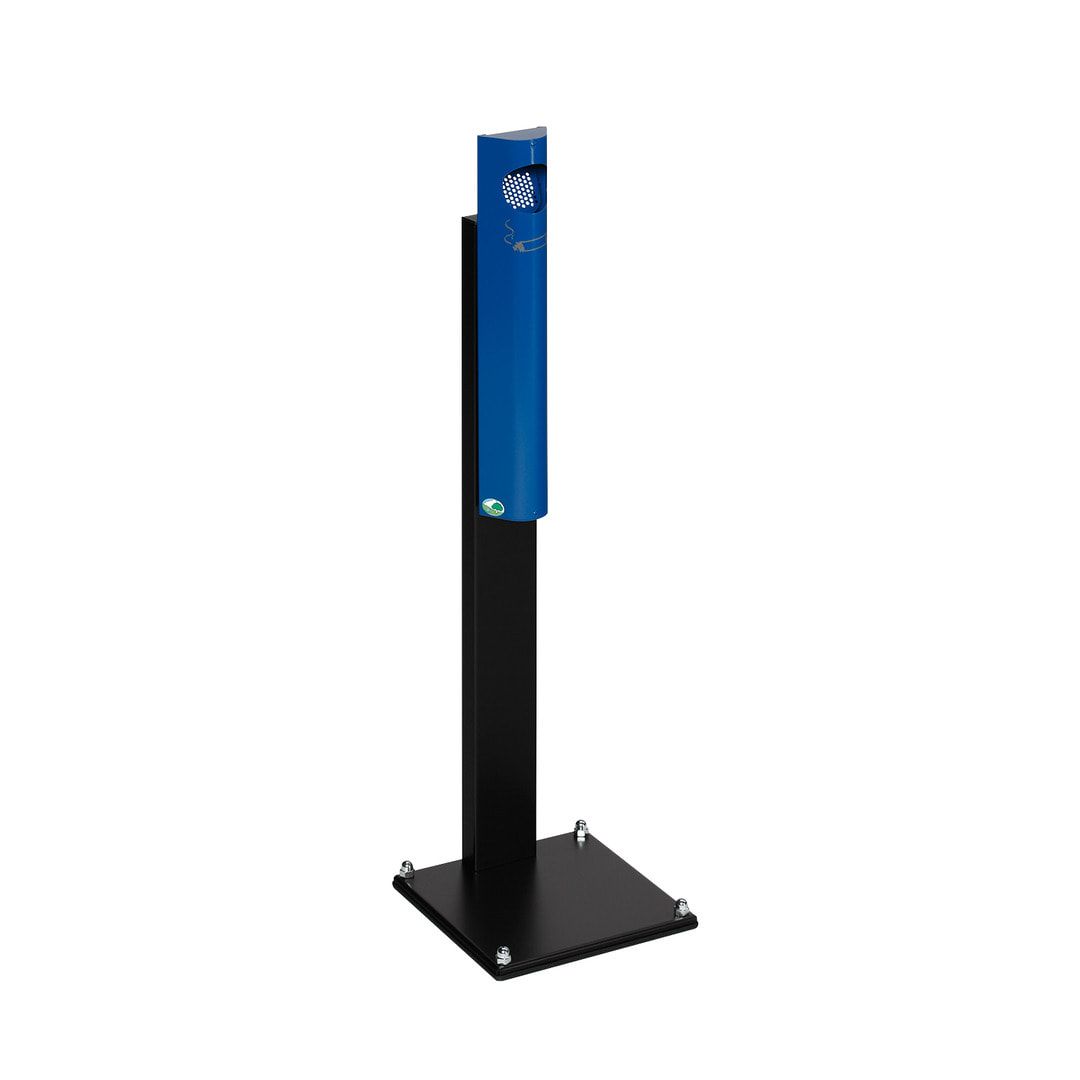Standaschenbecher, Standascher, 3,5 l Volumen, Standascher, 1.250 x 310 x 310 mm (HxBxT), Ascher, Turmaschenbecher, Stehascher, Edelstahl