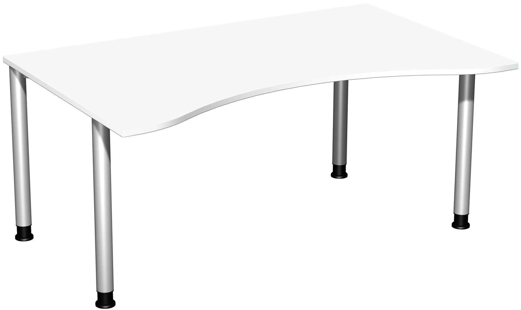 Ergo-Schreibtisch - 4-Fuß Flex - Bürotisch - Höhe 680-800 mm - 1.600 x 1.000 mm (BxT) - Gestell anthrazit - Ahorn