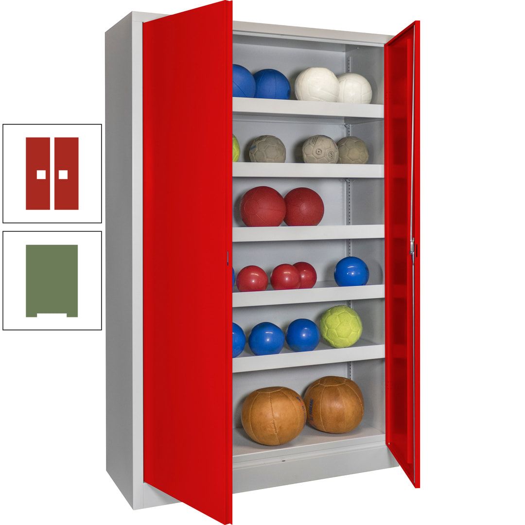 Ballschrank - Vollblechtüren - 5 Böden - 1.950x1.200x500 mm (HxBxT) - anthrazitgrau