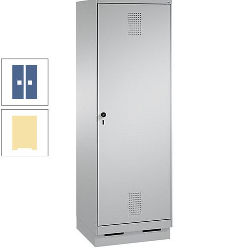 Doppel-Spind, Garderobenschrank, 1 Tür für 2 Abteile a 300 mm, Korpus anthrazitgrau, Türen anthrazitgrau, 1.800 x 600 x 500 mm (HxBxT)