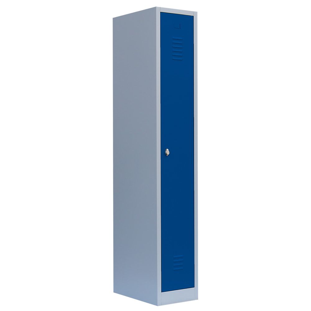 Garderobenschrank, Garderobenspind, 1 Abteil, 1.800 x 315 x 500 mm (HxBxT), Stahl, Korpusfarbe: lichtgrau, Frontfarbe: anthrazitgrau
