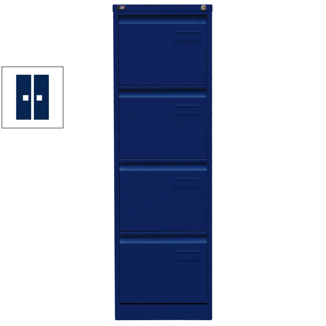Bisley Light Hängeregistraturschrank - 2 Schubladen - einbahnig - Farbe blau