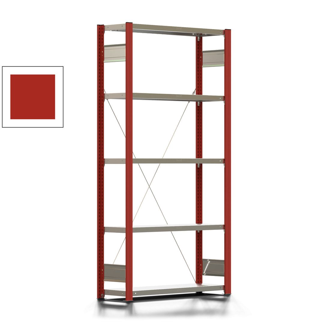 Fachbodenregal mit Tiefenriegel - 150 kg - 2.000 x 1.005 x 300 mm (HxBxT) - Anbauregal - Rahmen enzianblau - Böden verzinkt - BERT