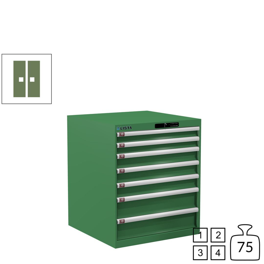 Lista Schubladenschrank - 14.409.010 - 850x717x725 mm (HxBxT) - 7 Schubladen - 75 kg - Key Lock - lichtblau (RAL 5012)