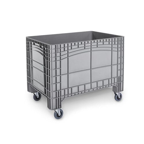 PE Palettenbox - fahrbar - Rollbehälter - 220 l Volumen - 670 x 1.040 x 640 mm (HxBxT) - geschlossene Wände - Transportbox - Rollbox
